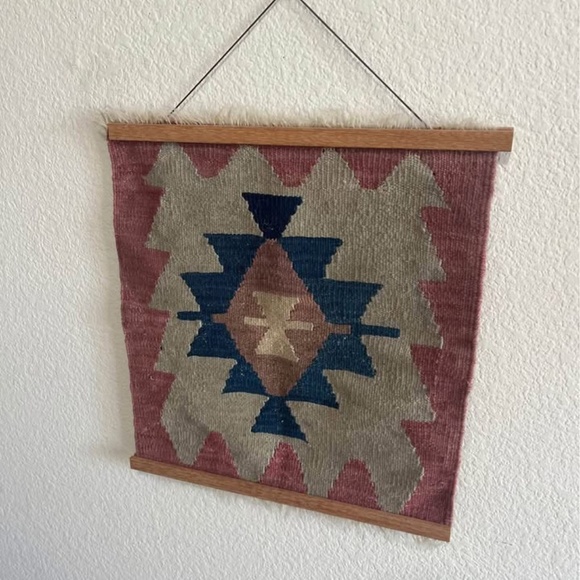Antique Rose Kilim Textile Wall Hanging - Picture 4 of 4